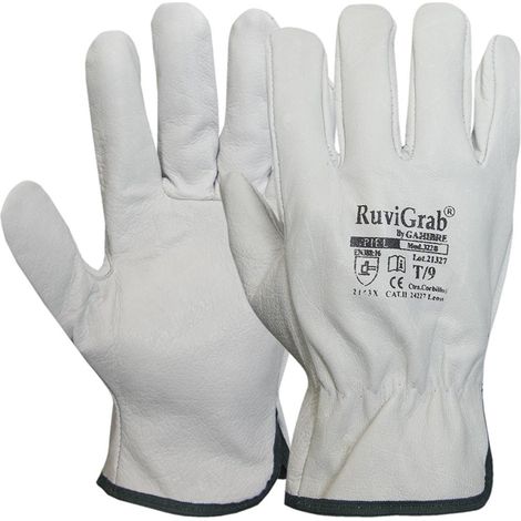 Guantes de piel flor natural - Talla 8