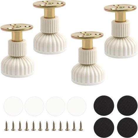 Piedini regolabili per mobili, set da 4, altezza regolabile da 54 a 63 mm, con base in gomma antiscivolo per mobili come tavoli e armadi. (1/5)