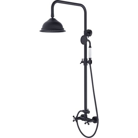 Ensemble de douche Besco rétro noir à montage en surface (1/3)