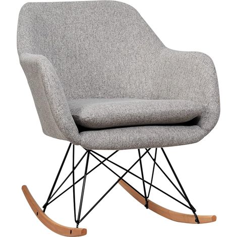 COSTWAY Schaukelstuhl, Schaukelsessel mit hoher ergonomischer Rückenlehne & integrierter Armlehne, Stillsessel Relaxstuhl gepolstert für Wohnzimmer Schlafzimmer Balkon, 65 x 75 x 83 cm (1/5)
