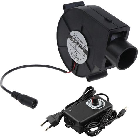 Souffleur électrique 9733, ventilateur BBQ DC12V, vitesse réglable 4500 tr/min, prise EU, 33mm, pour barbecue et gril. (119 caractères) (1/4)
