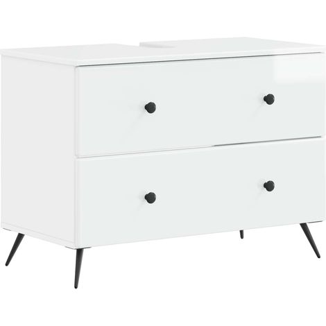 Waschbeckenschrank BREDA Hochglanz Weiß 82 x 41 x 59 cm vidaXL (1/5)