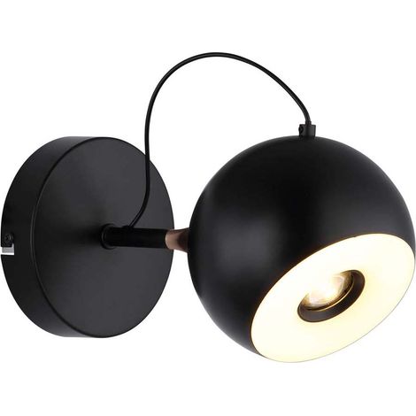 Wandleuchte Wandlampe Flurleuchte Metall schwarz gold LED beweglich D 12 cm