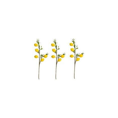 Lot de 3 Branches de Citron artificielles de 48 cm - Jolies Branches de Citron Jaunes - Décoration pour la Maison, Les Vacances, la Ferme, Le Centre de Table et la décoration de la Maison (1/5)