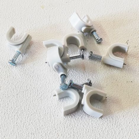 Chiodini 9-10mm box da 100pz graffette fissacavo colore grigio ral 7035