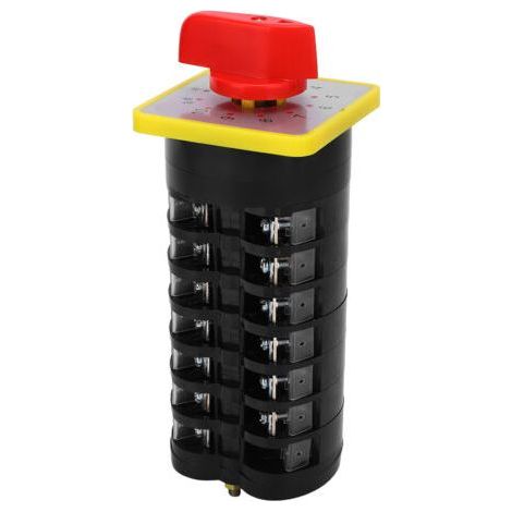 Soavoa Commutateur Rotatif Universel 12 Positions 16A 380V LW5D-16TM707/7 en Alliage d'Argent pour Commande de Circuit et Moteur