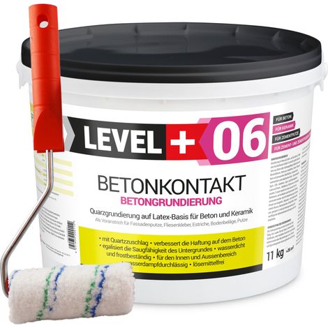 LEVEL+ Betonkontakt Putzgrund 11Kg Holz OSB + Farbroller L+06