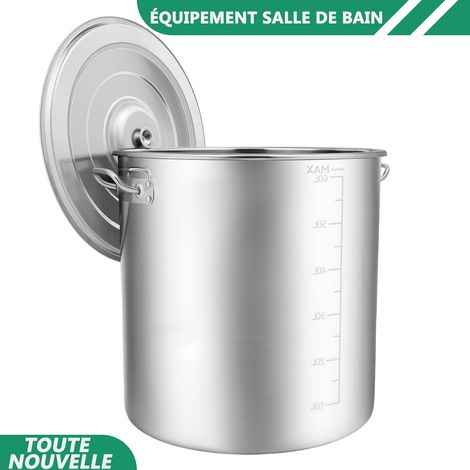 WAOBDLA 70L/74Qt grande capacité soupe pot 201 en acier inoxydable avec couverture
