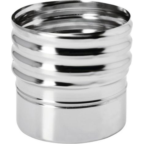TEN – Raccord fumisterie inox Ø80-Ø125 – Raccord rigide mâle/femelle – Acier inoxydable AISI 304 – Pour poêles à granulés et chaudières