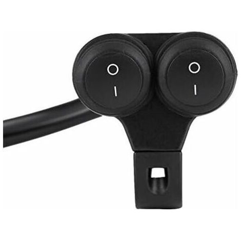 Motorcycle Handlebar Switch, Universal 22mm On/Off Switch Headlight Fog Lights Dual Control Button(B) (1/4)