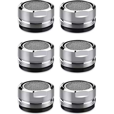 Mousseur Robinet M24, 6 Pièces Aerateur Robinet Economie Eau Avec Filtre en Acier Inoxydable et ABS, chromée pour Robinet Lavabo de Salle de Bain et Cuisine,Seuçais (1/5)