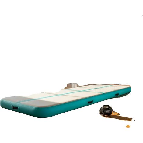 Tapis de gymnastique, design gonflable, matériau PVC durable, vert armée (1/2)