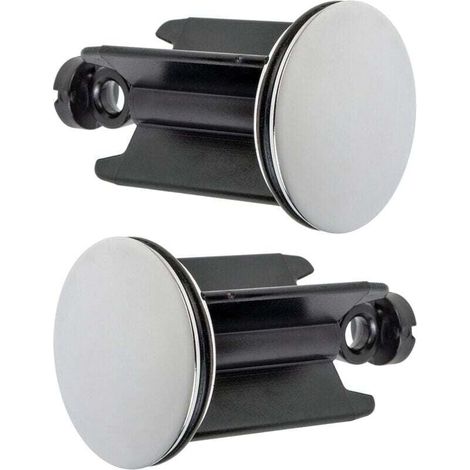 Bouchon de lavabo universel Ø 40 mm, lot de 2, finition chromée, en laiton avec joint en caoutchouc, hauteur réglable, antirouille. (1/4)