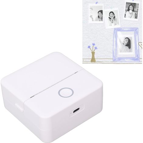 Kit d'imprimante thermique à correction d'erreurs, imprimante de poche portable sans encre, imprimante photo sans fil Bluetooth pour iOS et Android, imprimante d'autocollants avec 10 rouleaux de papie (1/5)