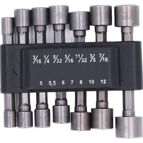 Jeu de perceuses à écrou électrique 14 pièces/ensemble, outil en acier 40CR adaptateur de douille à tige hexagonale pour bricolage 1/4 pouces