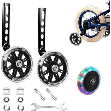 Roulette Velo Enfant, Roues Stabilisatrices, Roues D'entraînement de Vélo de Support pour Vélo D'dnfant Stabilisateurs Universelle 12 14 16 18 20 Pouces Roue Réglables pour Enfants (1/5)