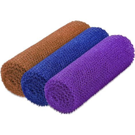 3-teiliges Set bestehend aus einem afrikanischen Badeschwamm, einem langen afrikanischen Netzbadeschwamm, einem Peeling-Duschgel und einem Rückenschwamm für den täglichen Gebrauch (orange, lila, blau) (1/5)