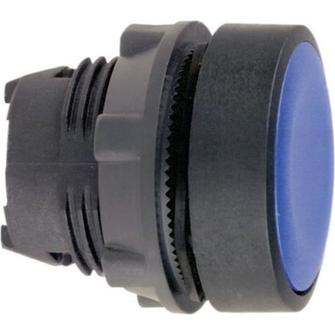 Schneider Electric ZB5AA6 Harmony ZB5AA6 Bouton poussoir à pression avec pavé à touches, actionneur plat 1 bouton bleu