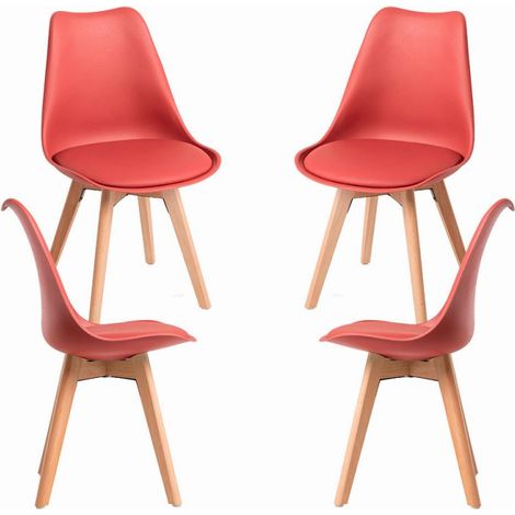 Packs Sillas Comedor - Pack 4 Sillas Synk Basic - Rojo Vino