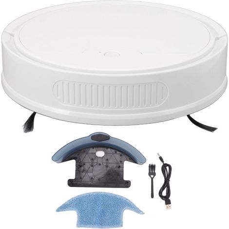 Aspirateur Robot intelligent 3 en 1, télécommande avec application, forte aspiration 2000Pa, chargement USB, Robot de balayage pour la maison, blanc (1/5)