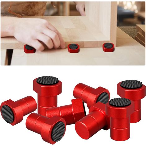 pasadores de banco de aleación de aluminio de 19/20 mm para carpintería con almohadilla antideslizante para mesa de carpintería, banco de trabajo, cepilladora (rojo, 20 mm) (1/5)