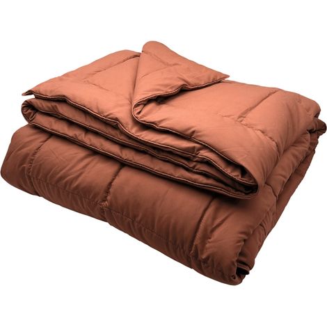 Edredon ou couvre-lit matelassé peau de pêche Oekotex Cuivre 240x260 cm