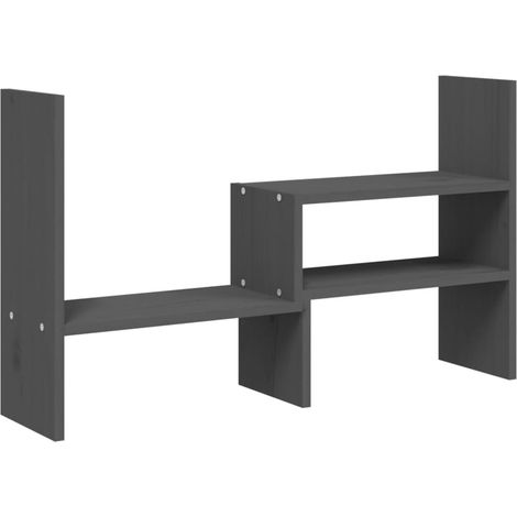 Soporte para monitor gris (39-72) x 17 x 43 cm madera maciza de pino 020004467