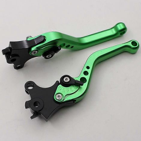 Convient aux motos BMW R1200GS, klaxon de frein et d'embrayage réglable modifié, accessoires de tige de poignée en alliage d'aluminium (tige courte verte) (1/5)