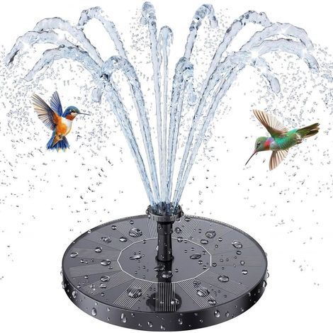 Fontaine solaire flottante AISITIN 1,5W avec 6 buses pour bassin, bain d'oiseaux et jardin. (1/5)