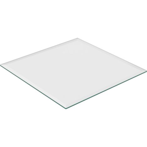 Relaxdays Tablero Vidrio Templado, 80 x 80 cm, Grosor 8 mm, Panel Cristal Cuadrado, Mesa y Chimenea, ESG, Transparente