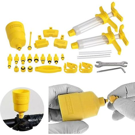CYCEARTH Kit de purge d'huile de frein à disque hydraulique pour tous les freins Shimano, SRAM, AVID, TEKTRO, MAGURA, Hayes, outil de réparation de frein de vélo (mis à niveau CYCEARTH Kit de purge d'huile de frein à disque hydraulique pour tous les freins Shimano, SRAM, AVID, TEKTRO, MAGURA, Hayes, outil de réparation de frein de vélo (mis à niveau
