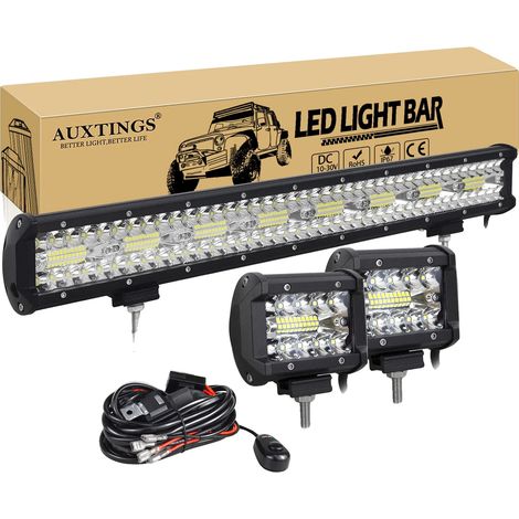 Barra de luz LED, haz combinado, diseño impermeable, cable de 23 pulgadas y 480 W. (1/2)
