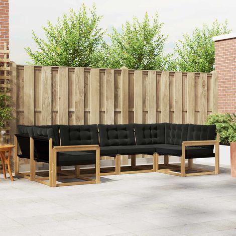 vidaXL Outdoor-Sofagarnitur mit Kissen 6 pcs Weiß und Schwarz (1/5)
