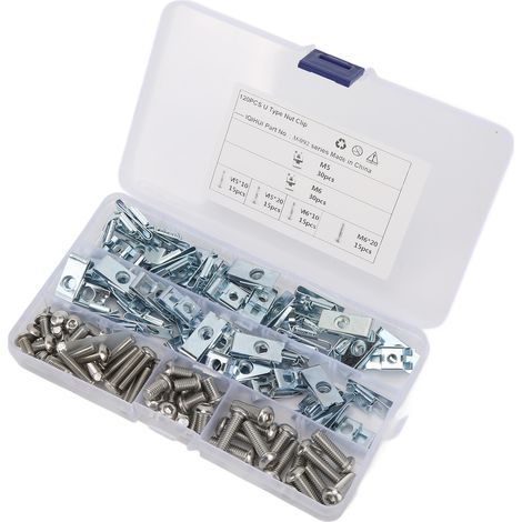 120 U en acier carbone, clip écrou type U, fixation intérieure pour moto, auto, tracteur, pièce de montage robuste (1/5)