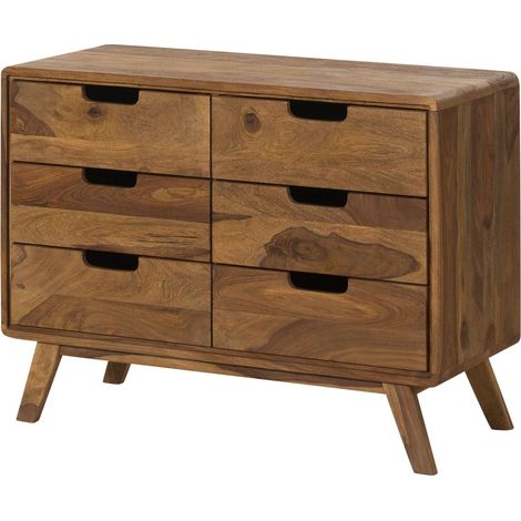 Kommode Sheesham 90x40x65 natur sandgestrahlt lackiert MALMÖ 2 205