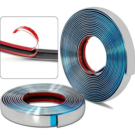 Dekorative selbstklebende Wandleiste. 2 Stück Wandleisten, Gesamtlänge 8 m. Schützende, dekorative Spiegeloberfläche für Möbel, Türen, Autos, Breite 1,5 cm.