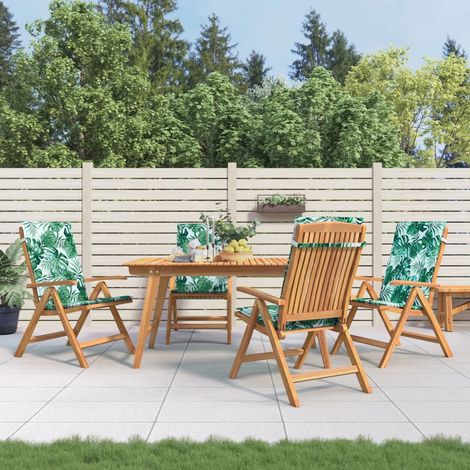 Gartenstühle mit Kissen 4 Stk. Massivholz Teak (1/5)