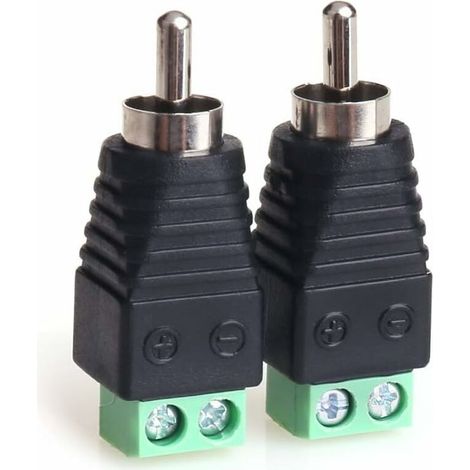 2PCS RCA Male To AV Audio/Video Screw Connector Adapter, Solderless Connectors (1/5)