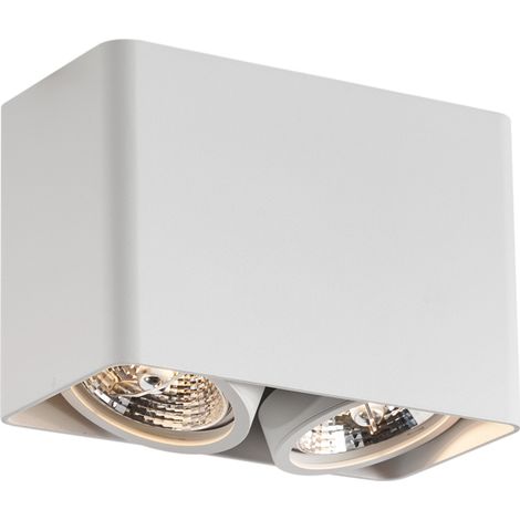 Design-Aufbaustrahler weiß GU10 70mm 2-flammig dreh- und schwenkbar - Vox
