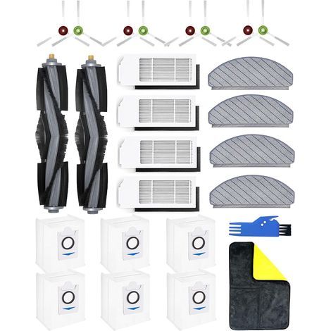 Lot de 26 - Accessoires aspirateur - Pièces de rechange - Filtres HEPA et brosses - Pour nettoyage sols et tapis - Compatible Ecovacs Deebot T10 Plus (1/5)