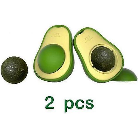 Balle avocat menthe jouet pour chaton, friandise à lécher x2 (1/4)