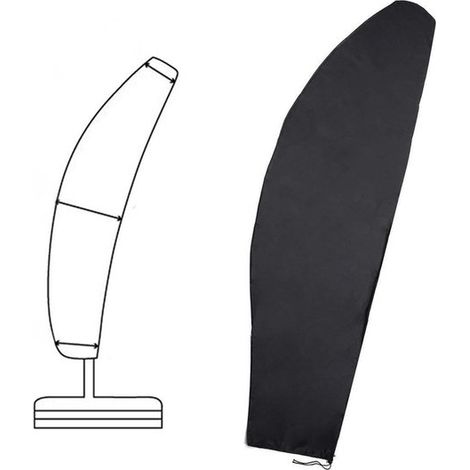 Sonnenschirmhülle aus 210D Oxford-Gewebe mit Aufbewahrungstasche und Teleskopstange, wasserdicht, 280 x 81 cm (1/5)