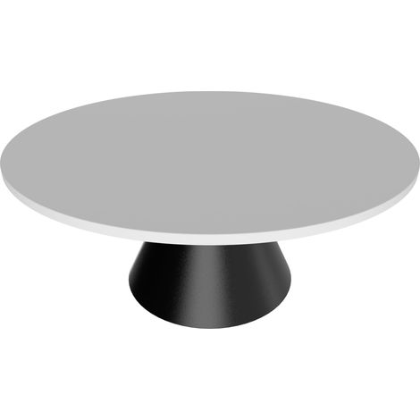 Artù Black - Table de salle à manger ronde ⌀ 120 cm en bois stratifié avec base conique en métal-Blanc (1/5)