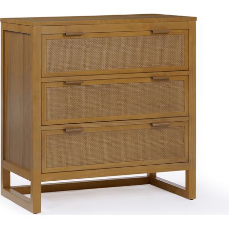 Teamson Home Hatteras Chest of Drawers 3 Drawer Bedroom Dresser, Natural (1/5)