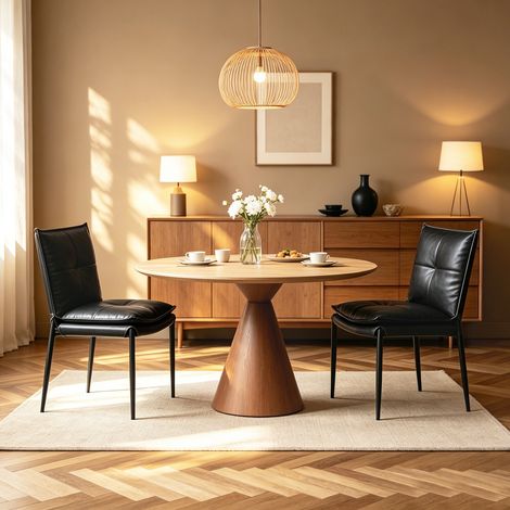 WOLTU 2x Esszimmerstühle, Küchenstühle mit Abnehmbare Gepolsterte Rückenlehne, Ledersitzfläche Metallbeinen, Schwarz (1/5)