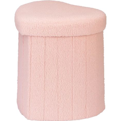 Pouf cœur ALLOY, revêtement en mouton, 34 x 28 x 35 cm (1/3)