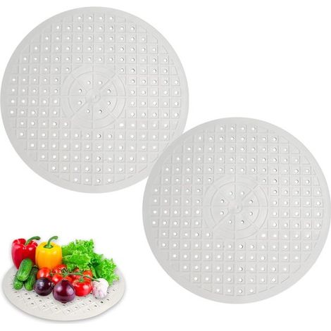 Tappetino in gomma per lavello,Tappetino drenante,Protezione per lavello,Protezione antigraffio per lavello,Tappetino bianco per lavello,2 pezzi
