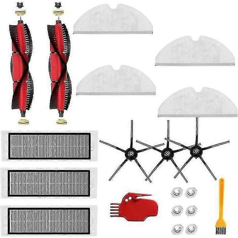 Accessoires pour aspirateur Xiaomi Roborock S5 Max S6 S65 S60 : filtre HEPA lavable, brosse principale et brosse latérale.