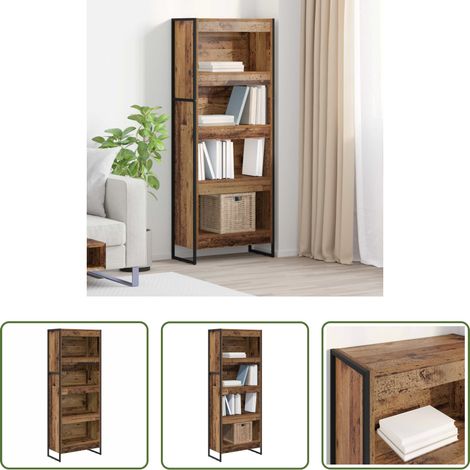 Meuble de salon industriel -  Bibliothèque Bois Ancien 80 x 30 x 155 cm Bois d'ingénierie (1/5)