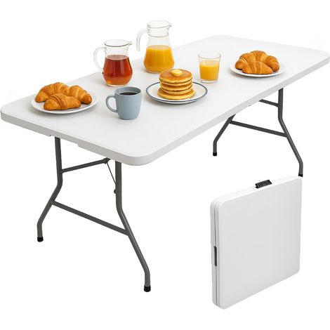 Table Pliante de Jardin comme Table de Camping, Buffet, Cuisine Tables Pliantes avec poignée Gain de Place (180 x 70 x 74) (1/5)